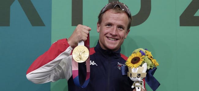 Med gullmedaljen i triatlon fra OL i Tokyo har Kristian Blummenfelt nådd et av sine store mål. Foto: Geir Owe Fredheim.