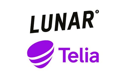 Logo til Lunar og Telia.