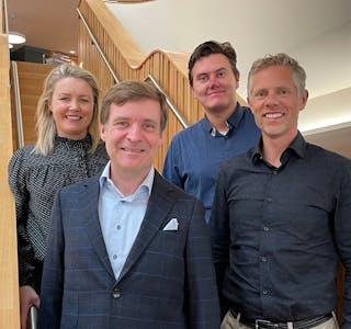 Teamet bak den prisvinnende AI-prosessen: f.v. Kathrine Kleppestø, Roald Heie, Christer Tellefsen og Anders Dræge.
