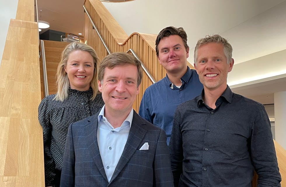 Teamet bak den prisvinnende AI-prosessen: f.v. Kathrine Kleppestø, Roald Heie, Christer Tellefsen og Anders Dræge.