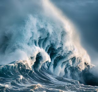 Apocalyptic,Dramatic,Background,,Giant,Tsunami,Waves,,Dark,Stormy,Sky,,Tornado.